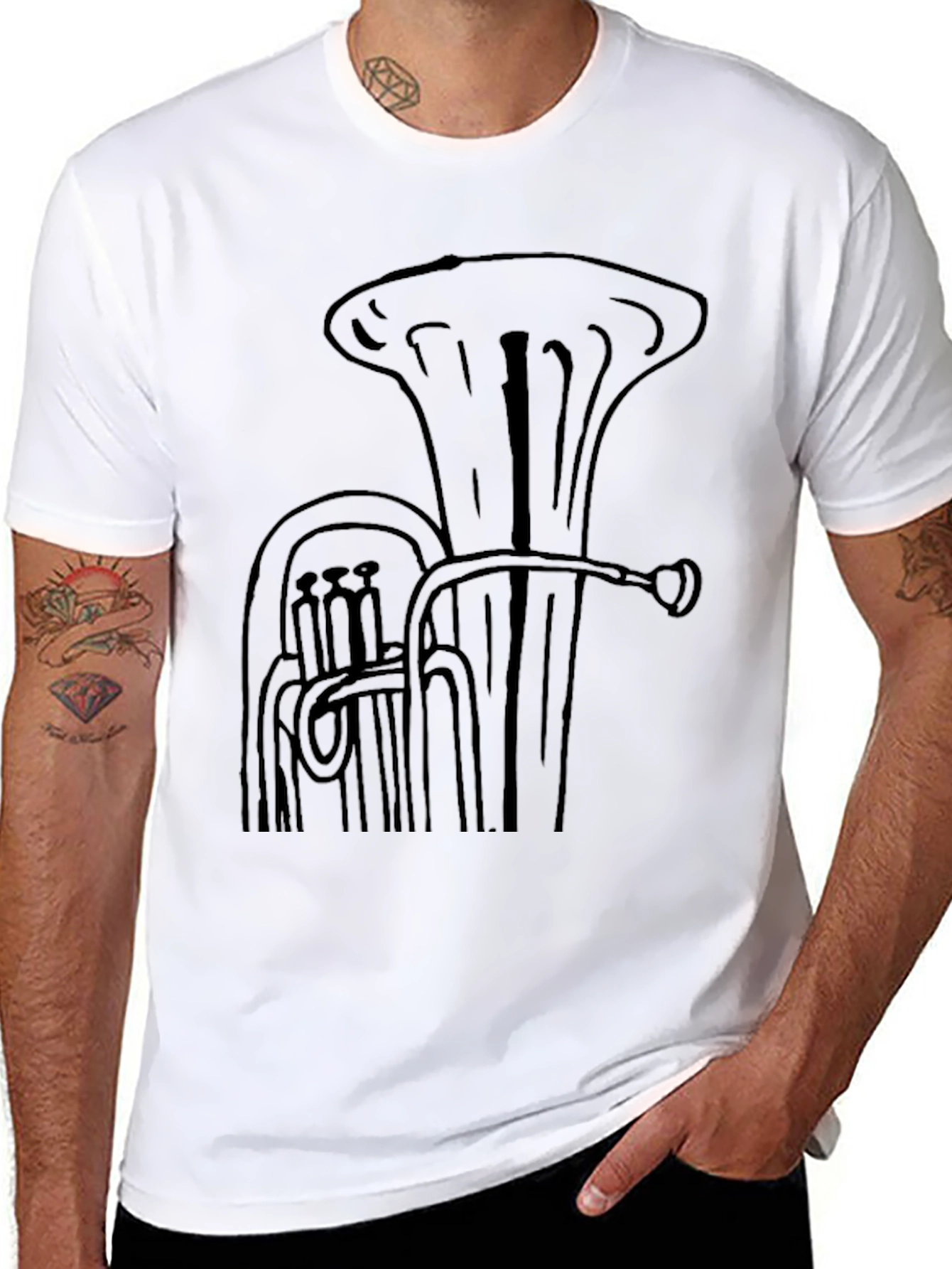 Tuba Graphic Black T-Shirt