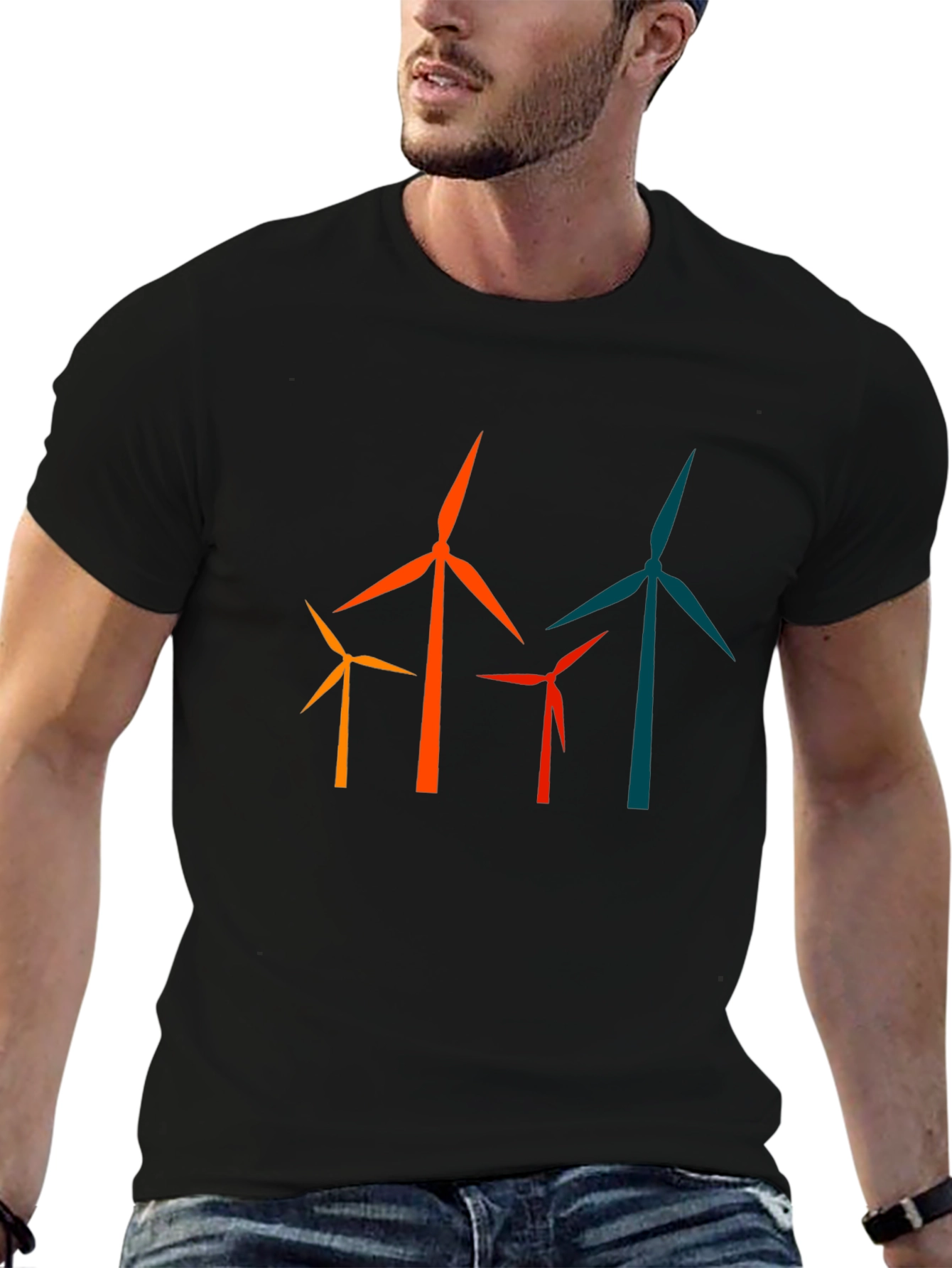 Wind Turbine Graphic Tee - Modern Energy T-Shirt