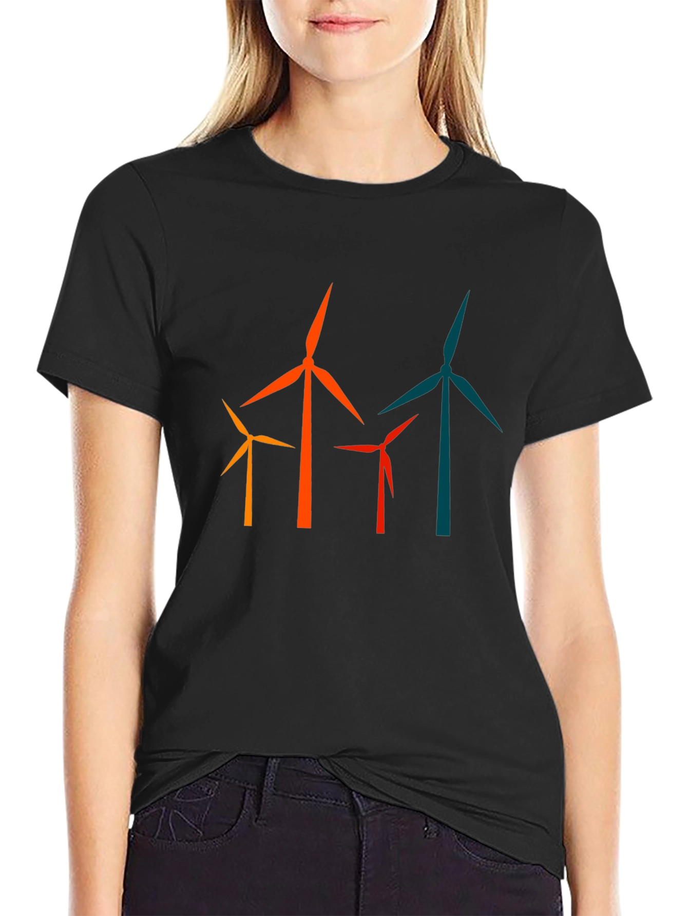 Wind Turbine Graphic Tee - Modern Energy T-Shirt