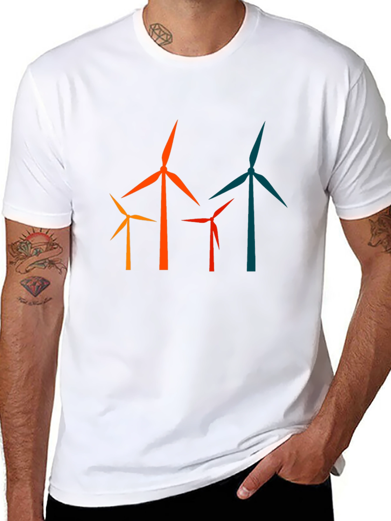 Wind Turbine Graphic Tee - Modern Energy T-Shirt