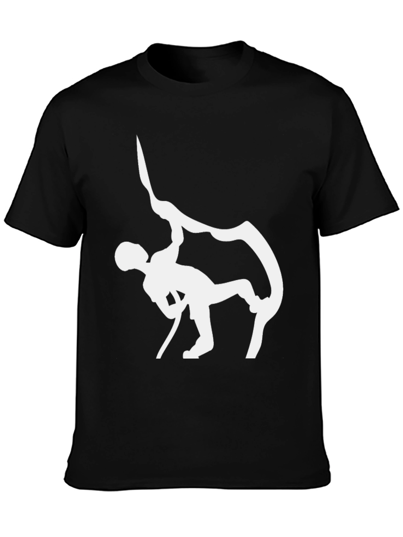 Climbing Graphic Tee - Black Cotton Comfort