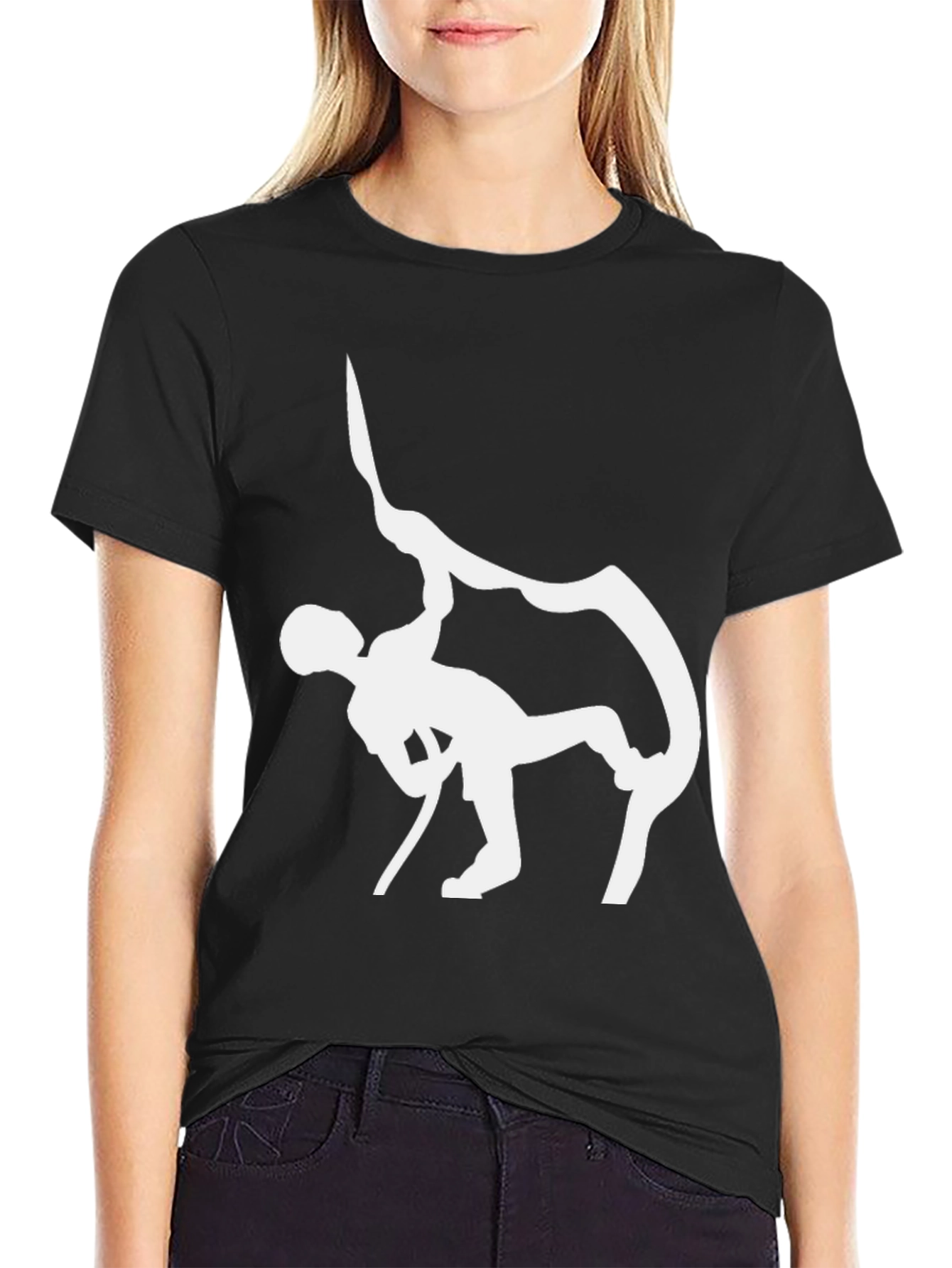 Climbing Graphic Tee - Black Cotton Comfort