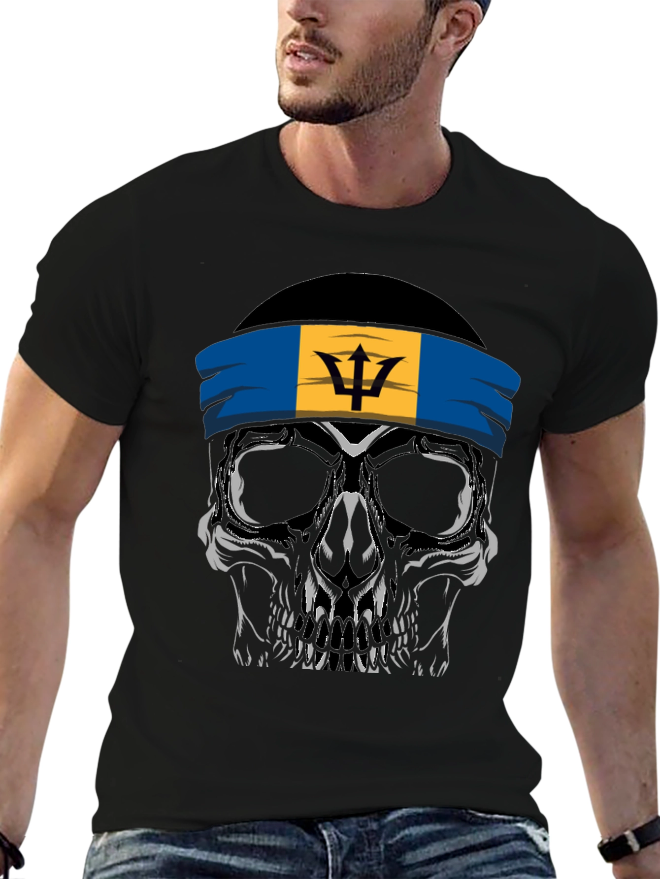 Barbados Skull Graphic T-Shirt - Cool Casual Tee