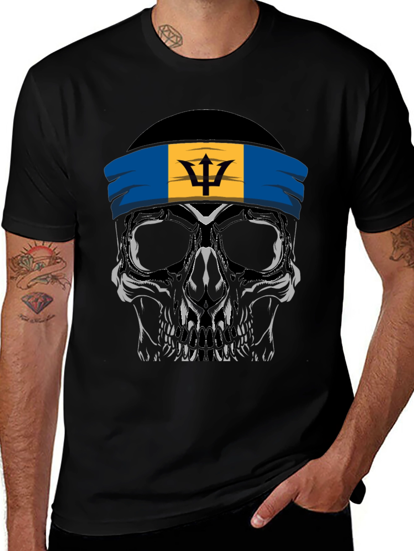 Barbados Skull Graphic T-Shirt - Cool Casual Tee