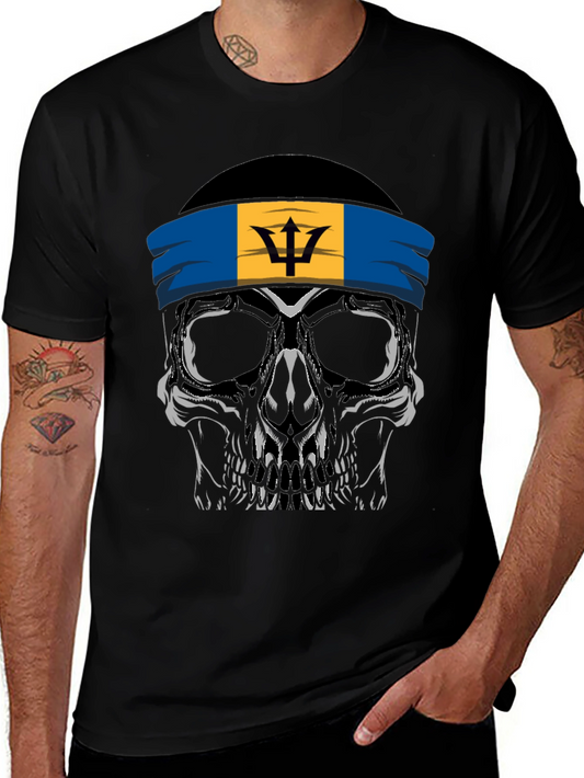 Barbados Skull Graphic T-Shirt - Cool Casual Tee