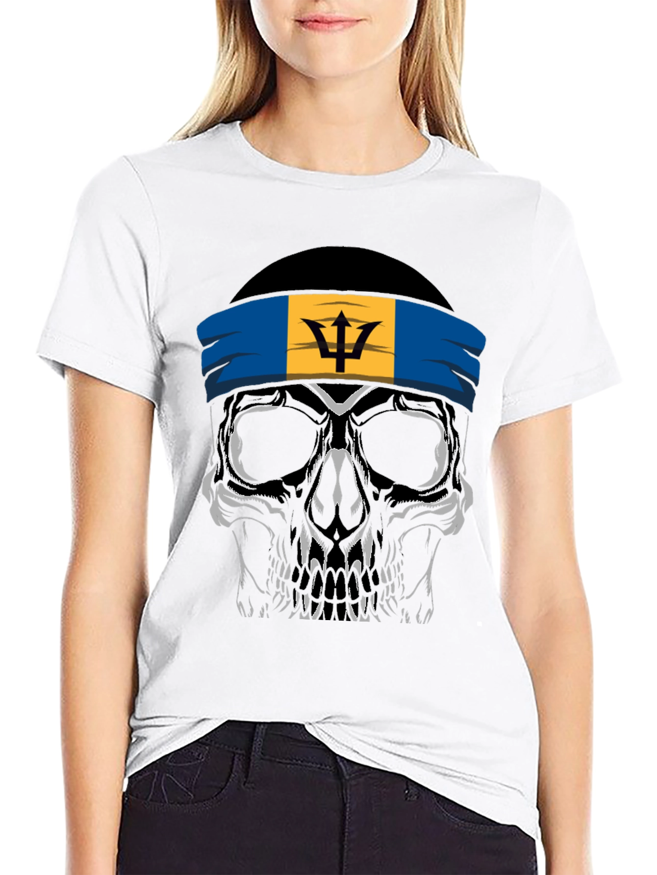 Barbados Skull Graphic T-Shirt - Cool Casual Tee