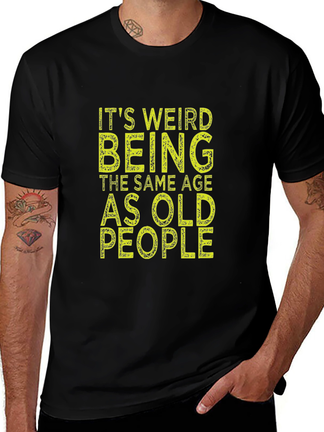 Funny Same Age as Old People Black T-Shirt