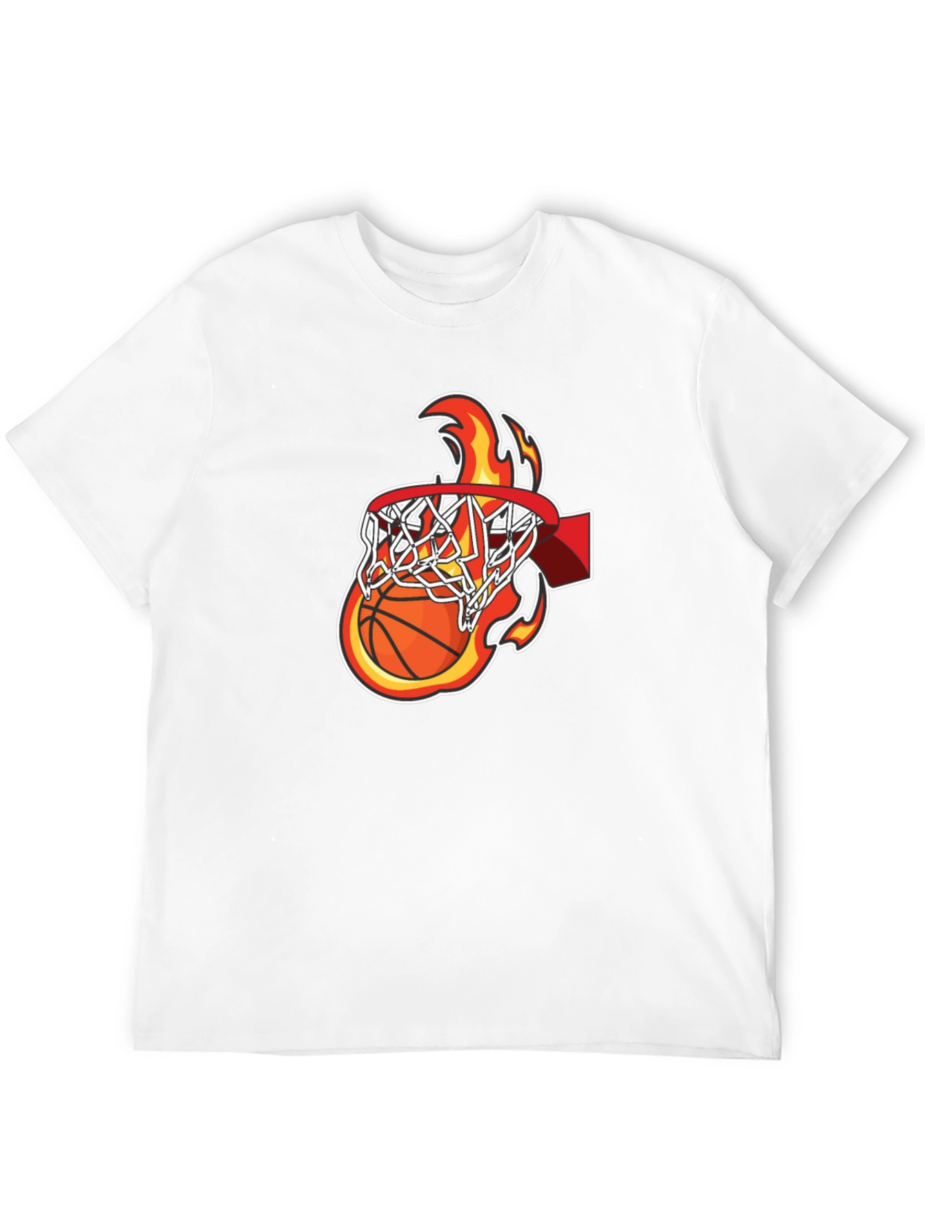 Basketball on Fire Graphic T-Shirt