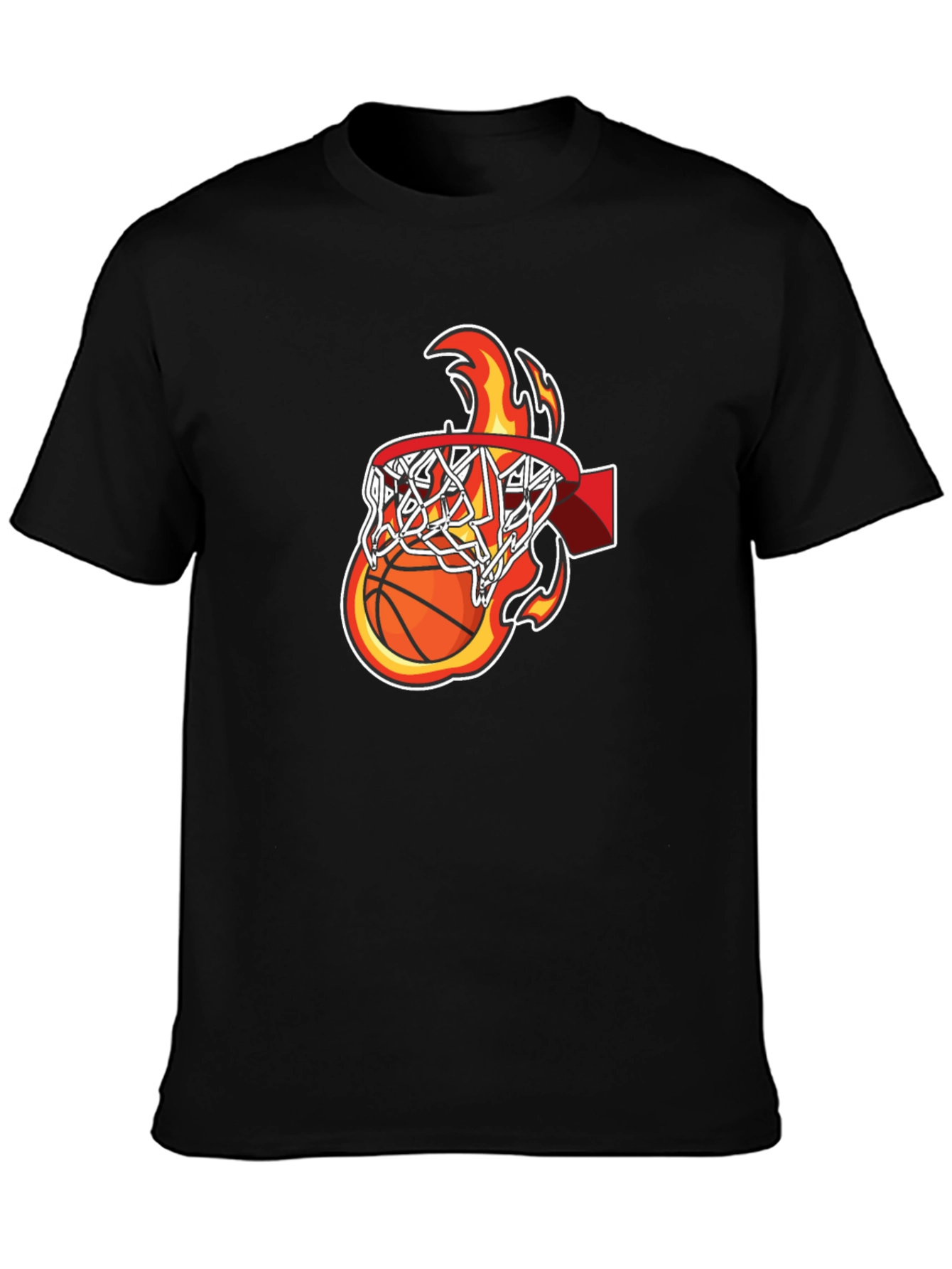 Basketball on Fire Graphic T-Shirt