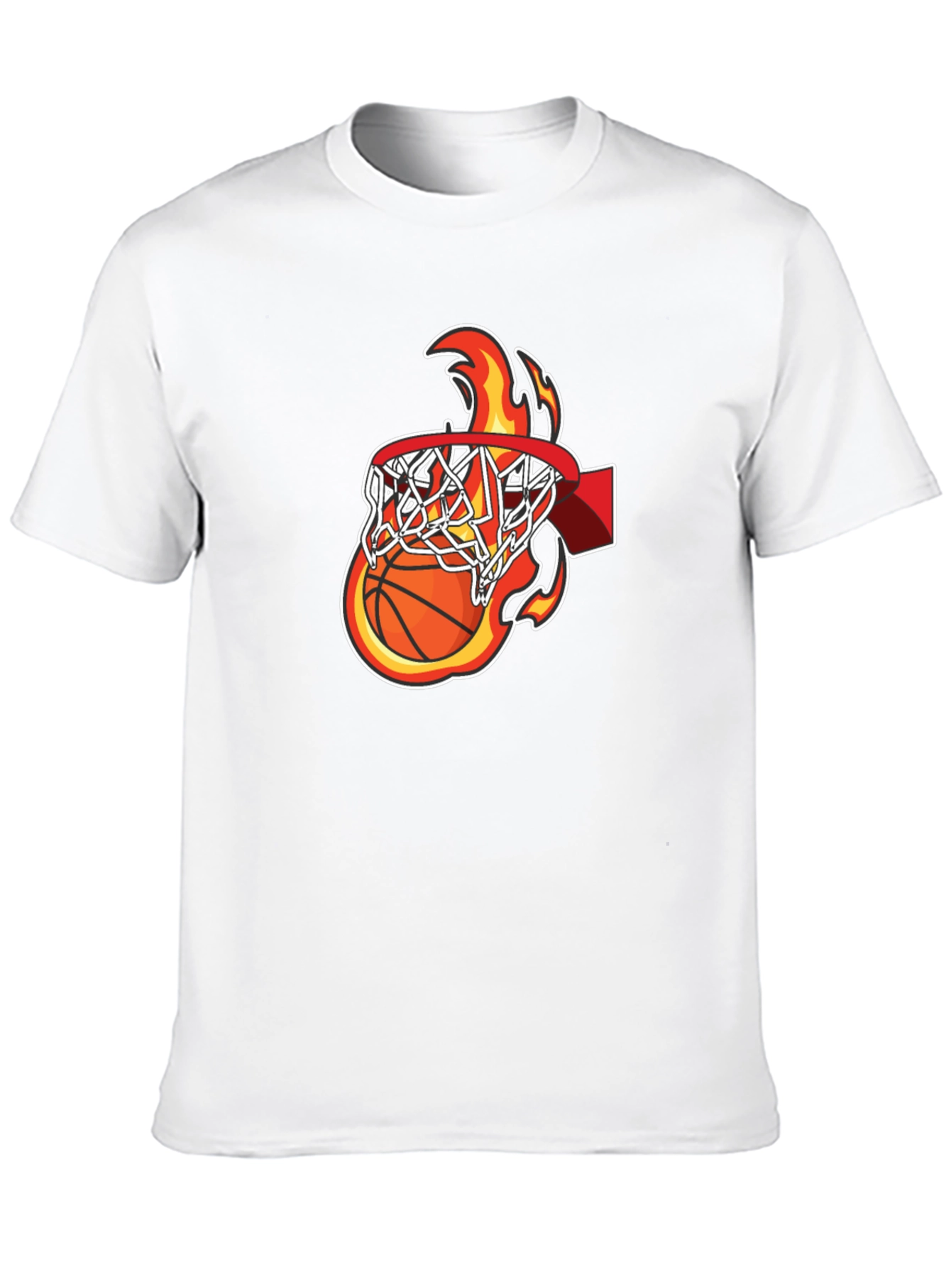 Basketball on Fire Graphic T-Shirt