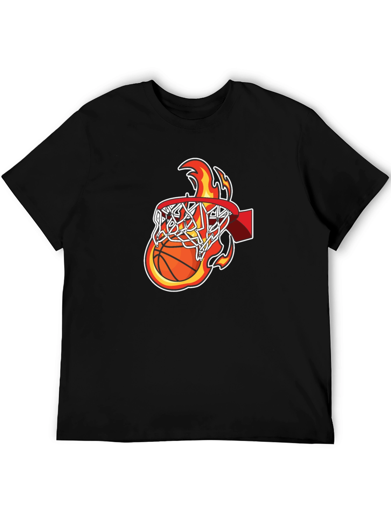Basketball on Fire Graphic T-Shirt