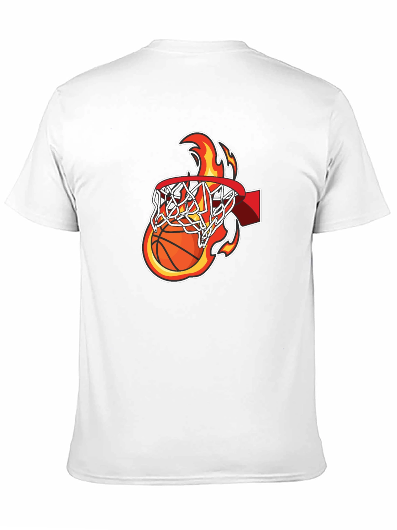 Basketball on Fire Graphic T-Shirt