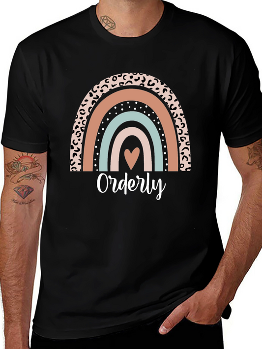 Orderly Rainbow Heart T-Shirt - Trendy Graphic Tee