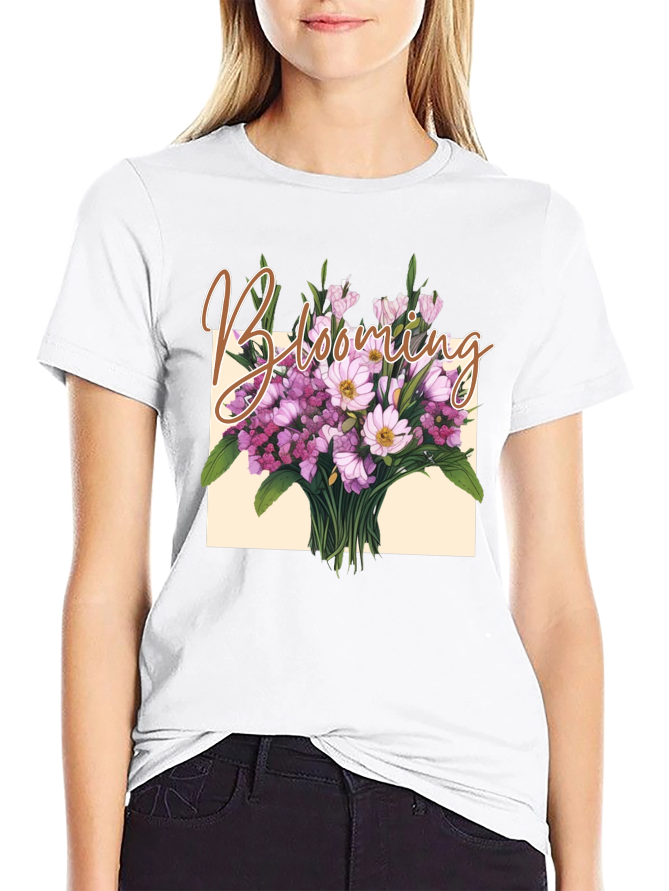 Blooming Floral Graphic Tee - Stylish Comfort