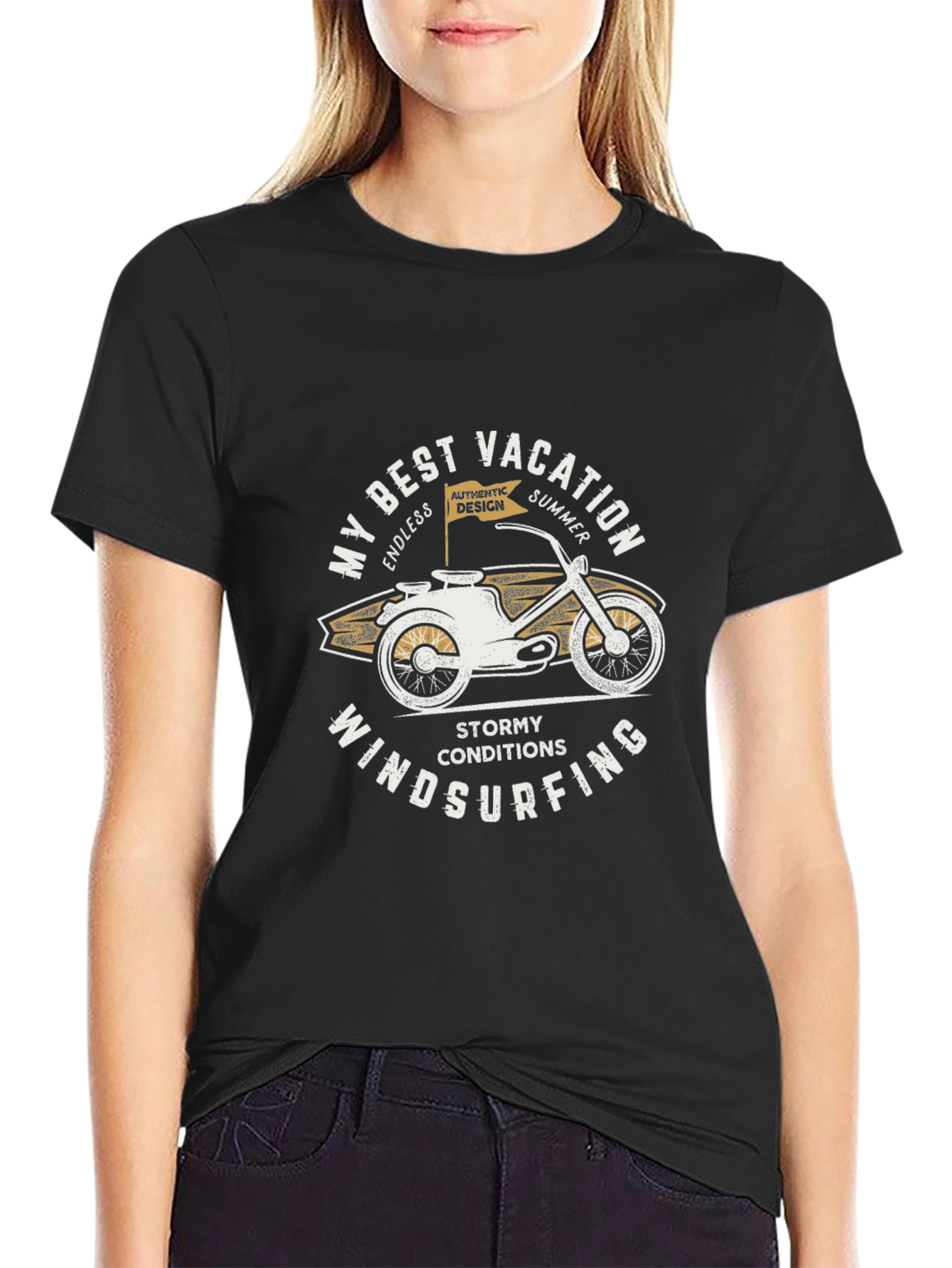 My Best Vacation T-Shirt Windsurfing Bike Tee
