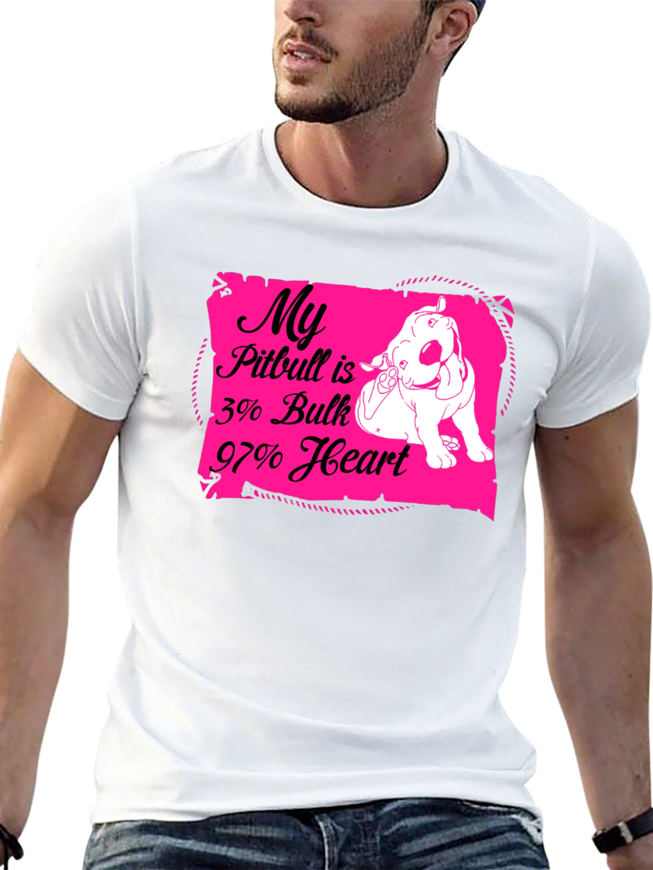 Pitbull Love T-Shirt: 3% Bulk 97% Heart