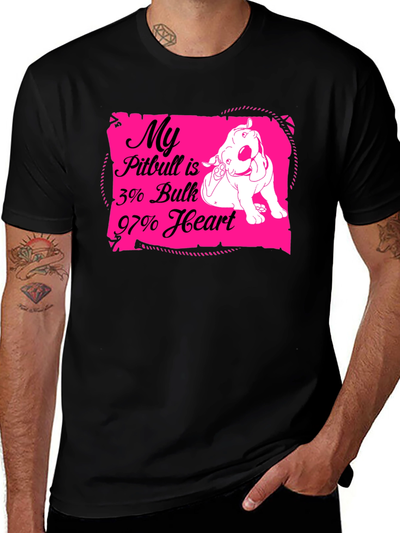 Pitbull Love T-Shirt: 3% Bulk 97% Heart
