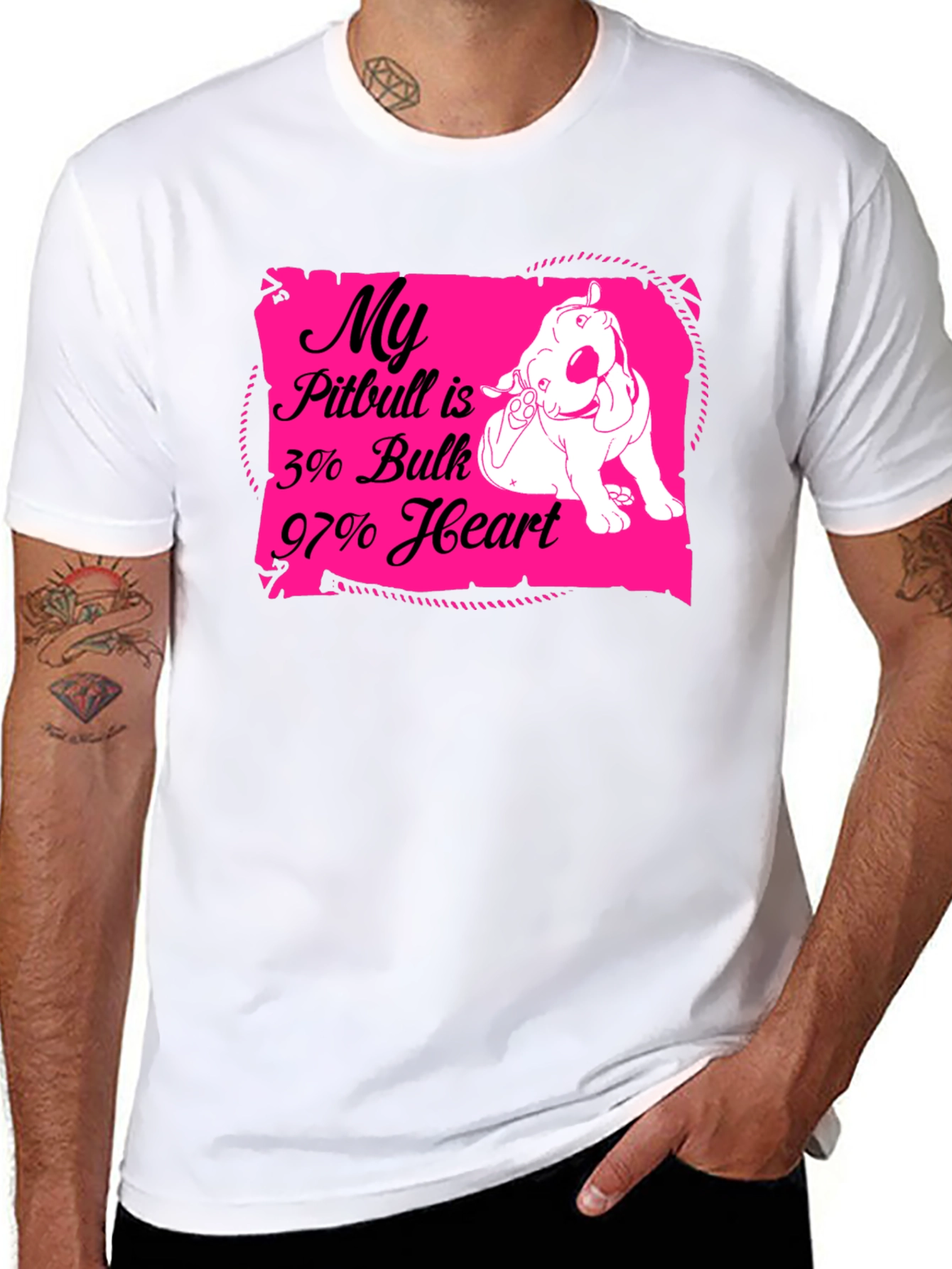 Pitbull Love T-Shirt: 3% Bulk 97% Heart