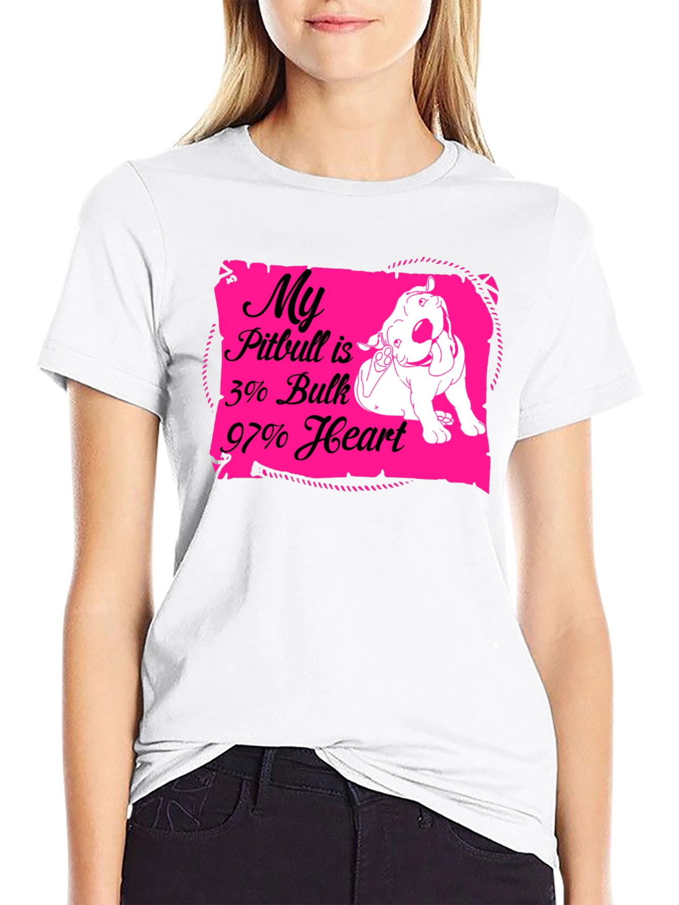Pitbull Love T-Shirt: 3% Bulk 97% Heart
