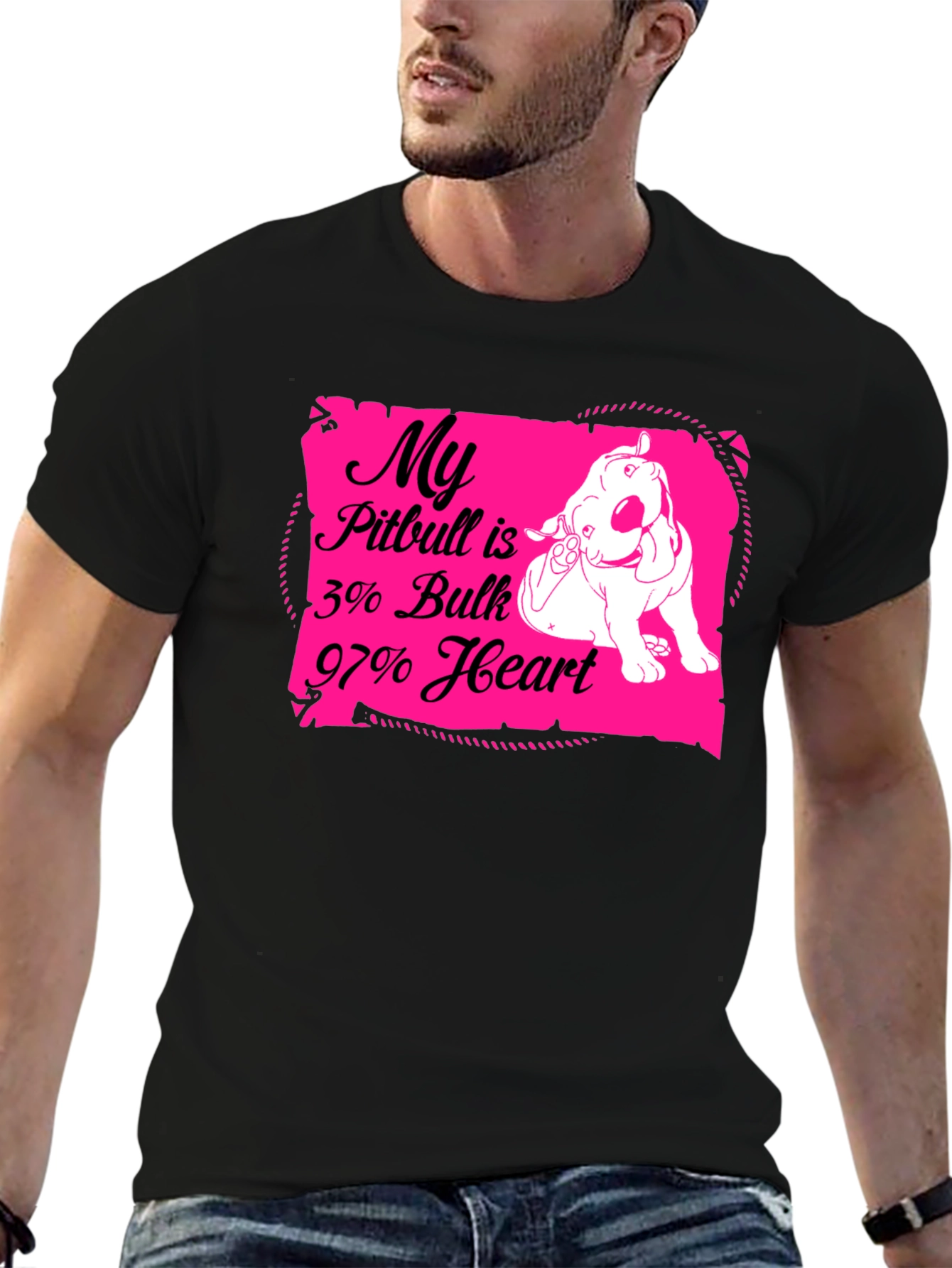 Pitbull Love T-Shirt: 3% Bulk 97% Heart