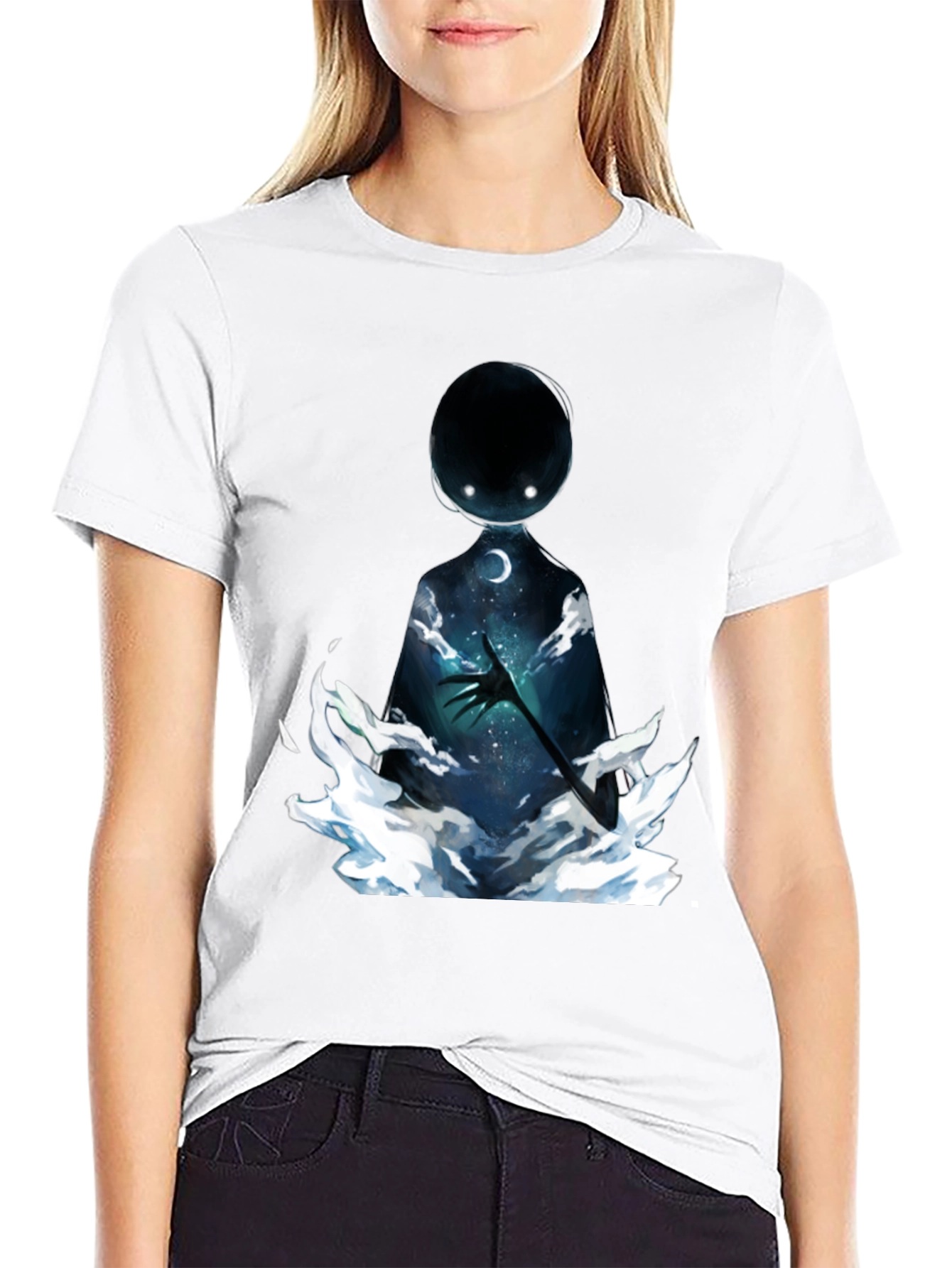 Unique Graphic Print Black T-Shirt