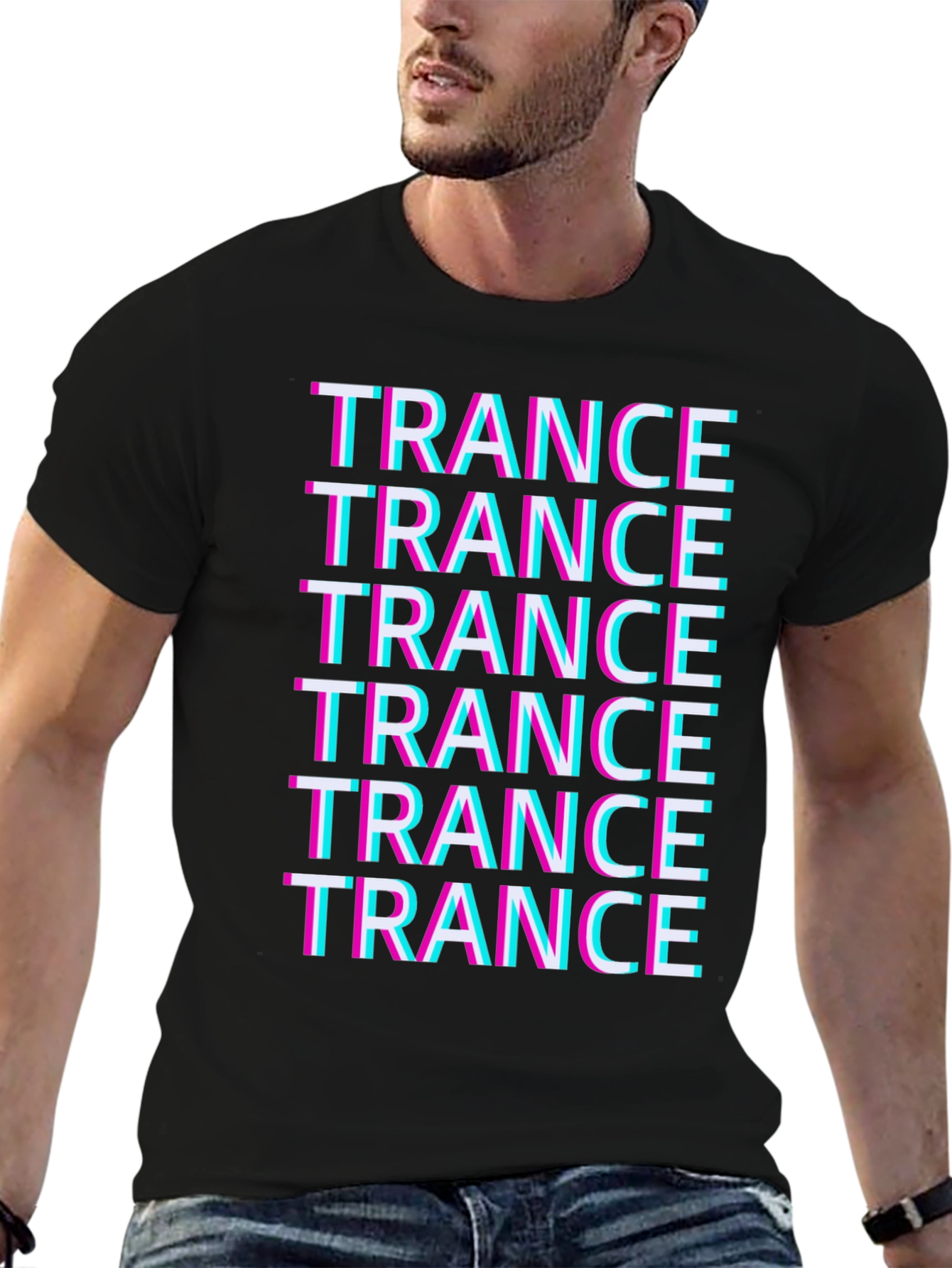 Trance Music Glitch T-Shirt - Black