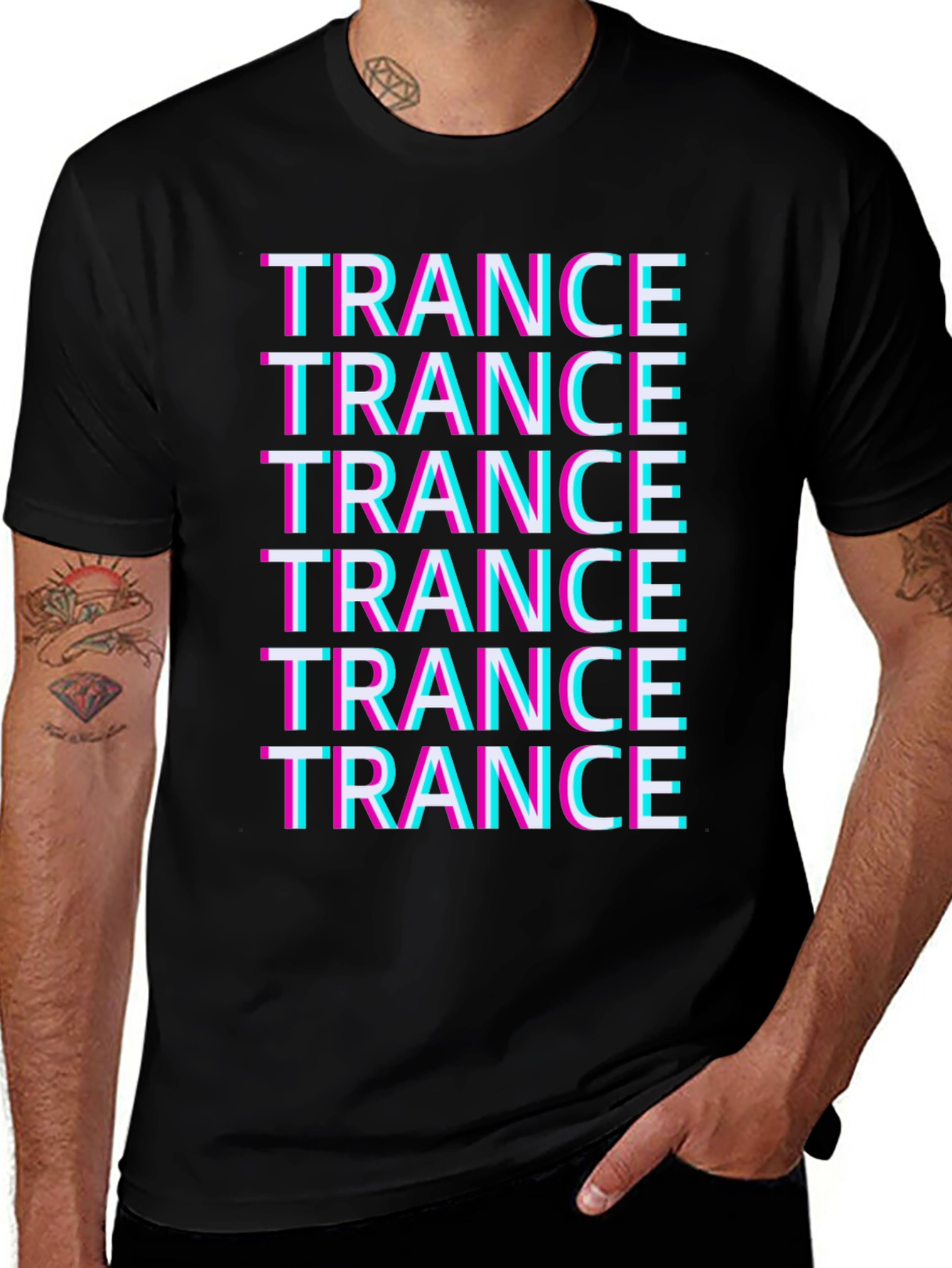 Trance Music Glitch T-Shirt - Black