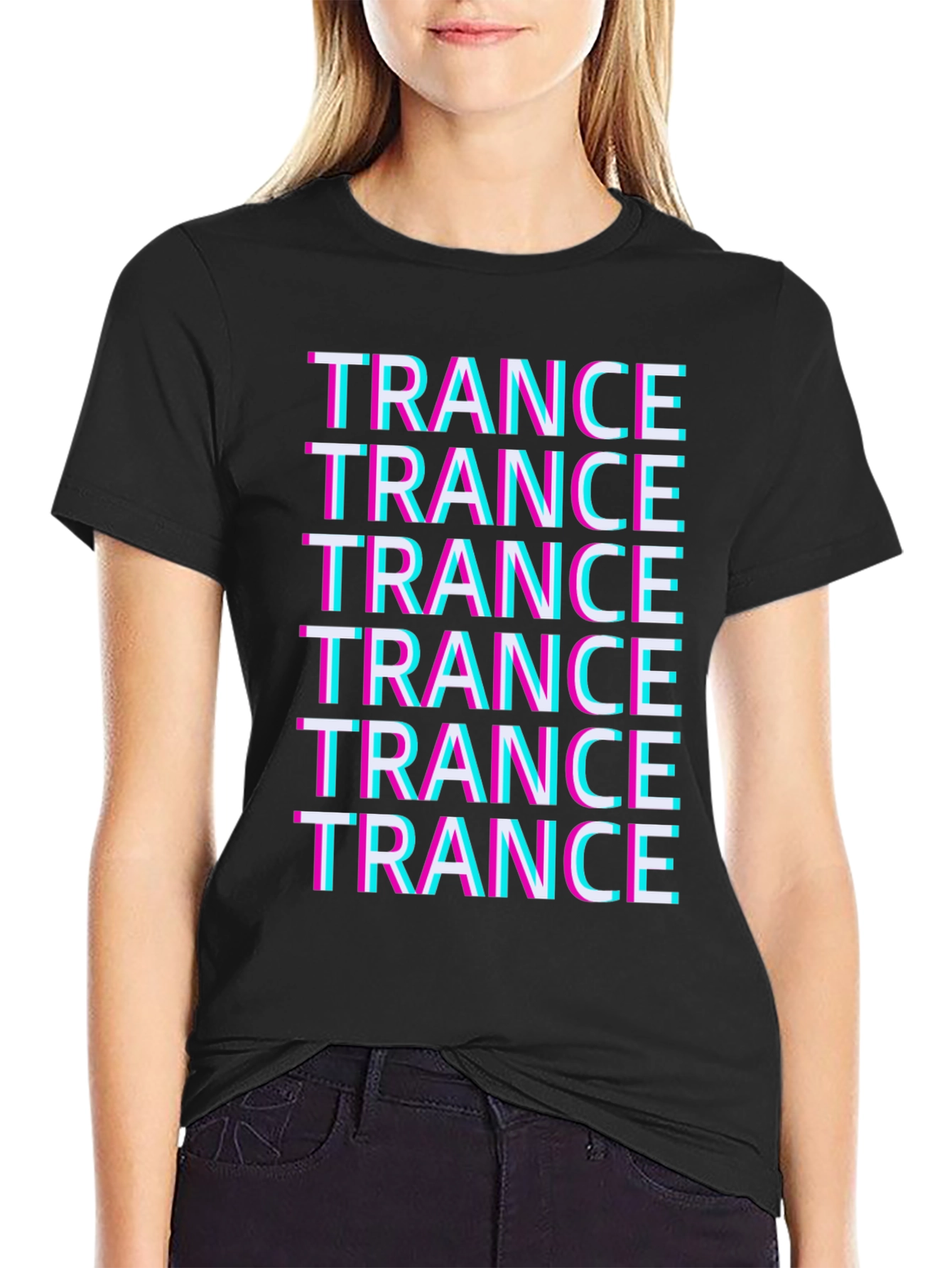 Trance Music Glitch T-Shirt - Black