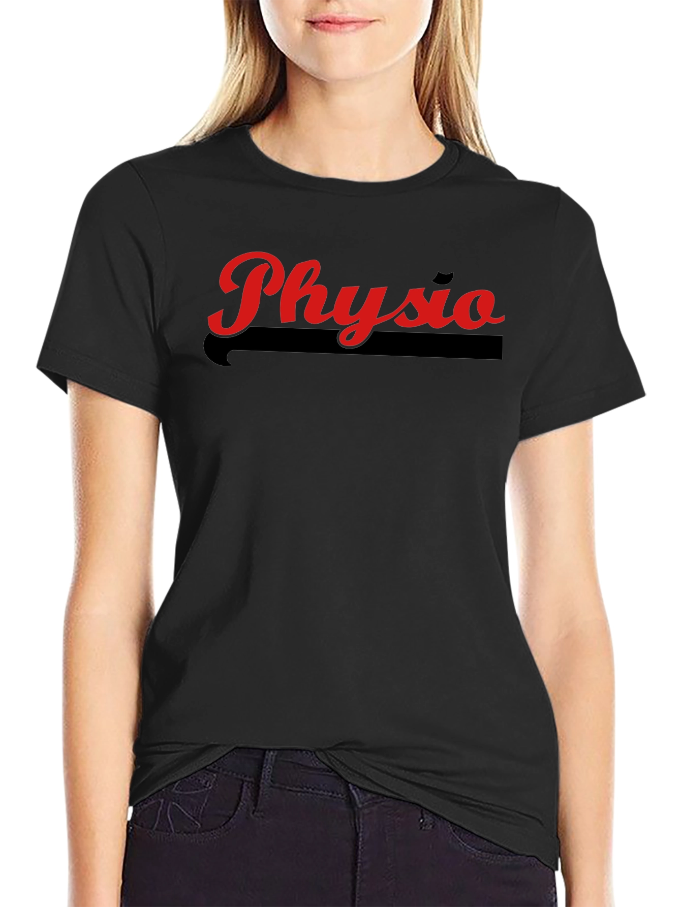 Physio Graphic Tee - Black Cotton T-Shirt