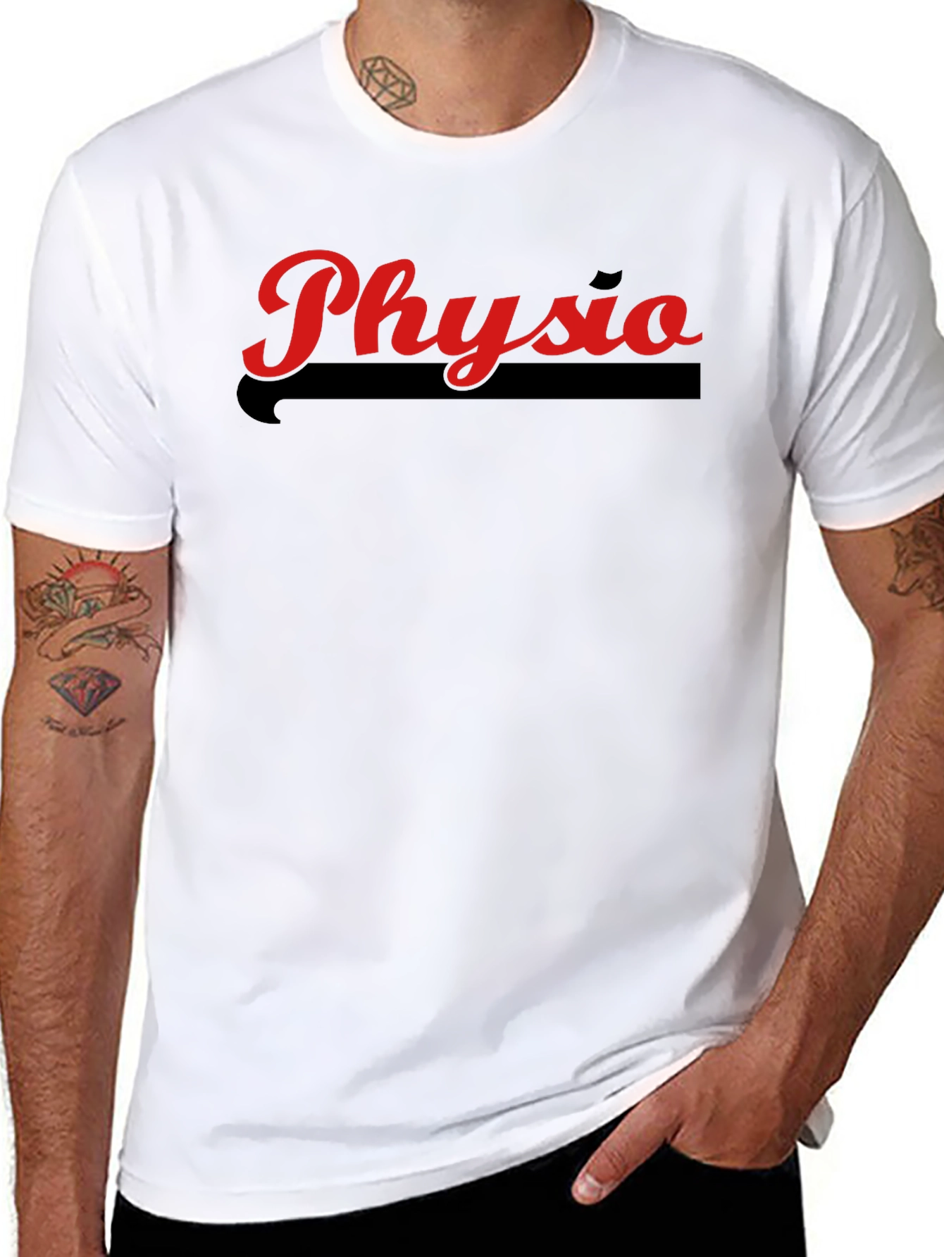 Physio Graphic Tee - Black Cotton T-Shirt