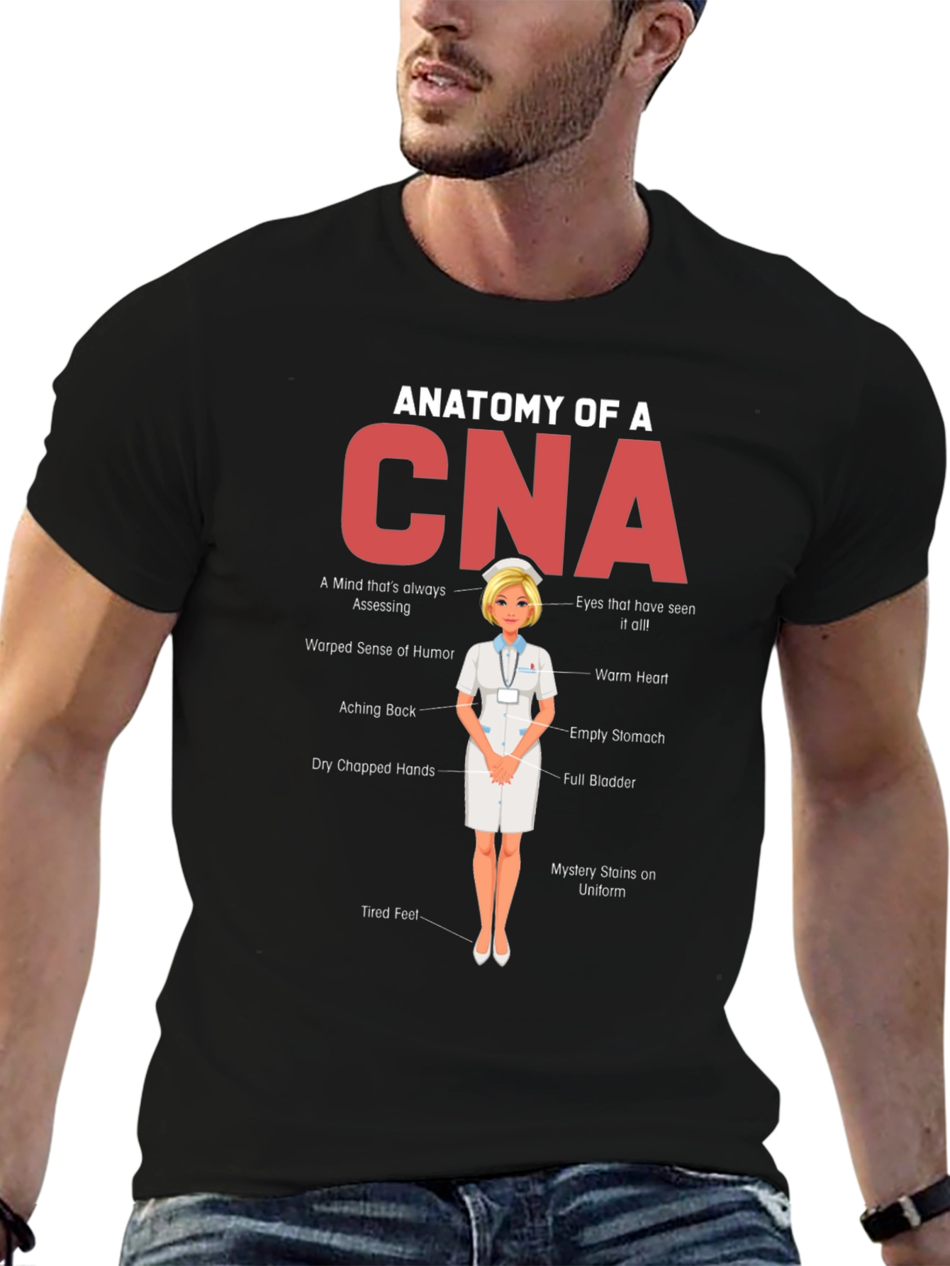 Anatomy of a CNA Graphic T-Shirt - Novelty Tee