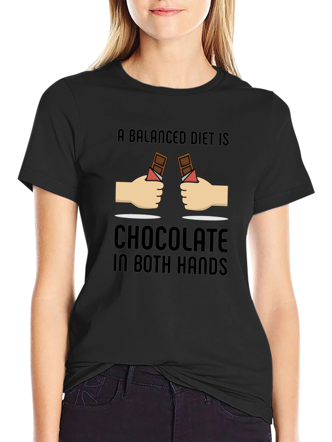 Chocolate in Both Hands Graphic T-Shirt