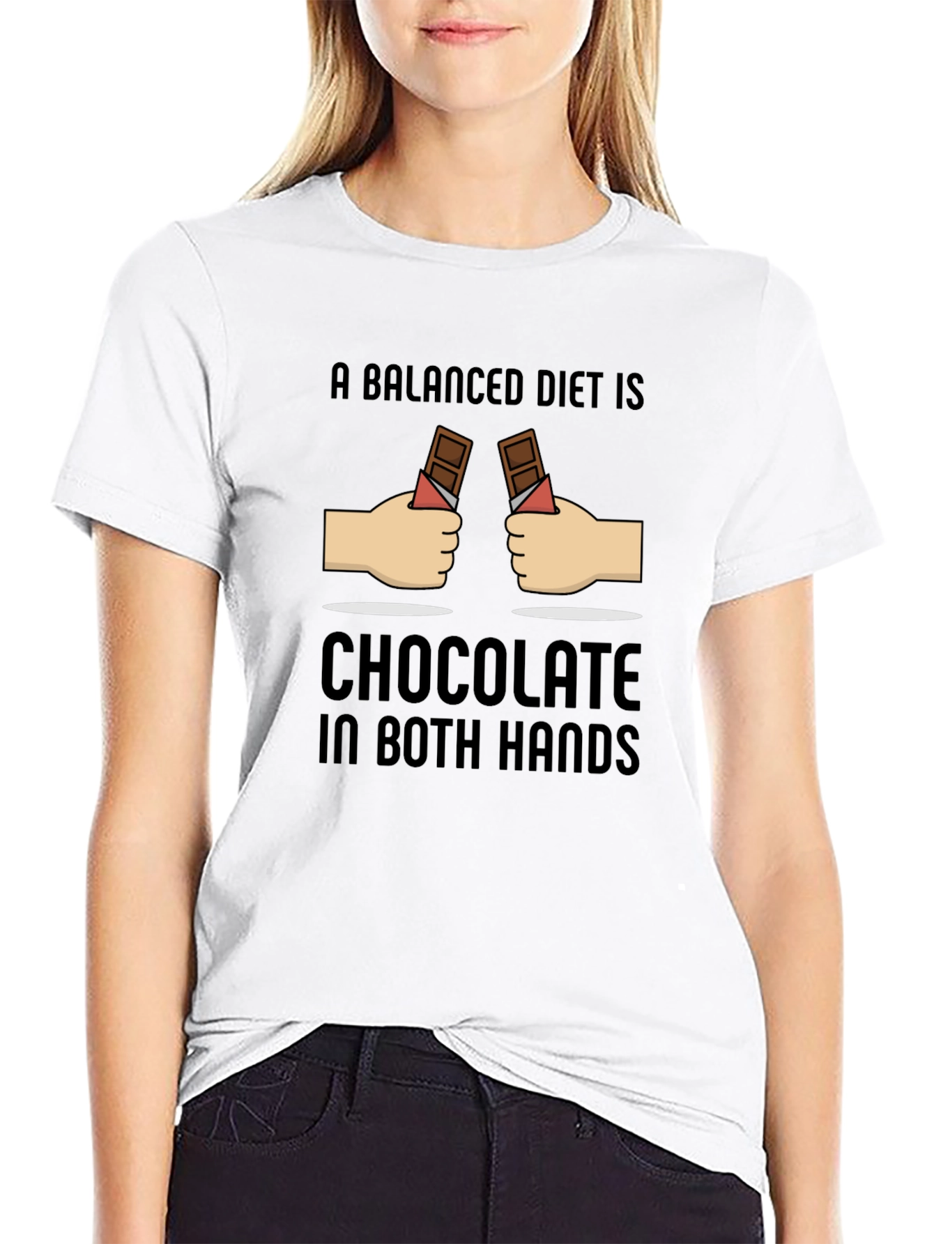 Chocolate in Both Hands Graphic T-Shirt