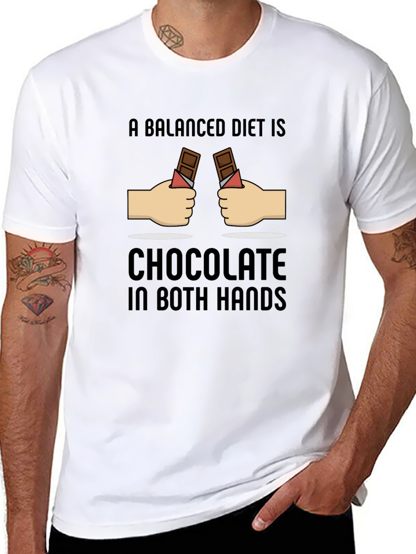Chocolate in Both Hands Graphic T-Shirt