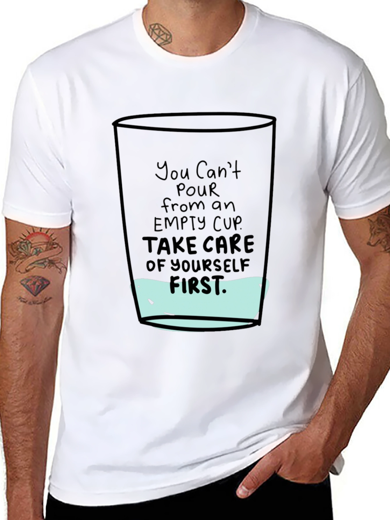 Empty Cup Graphic T-Shirt - Self Care Message