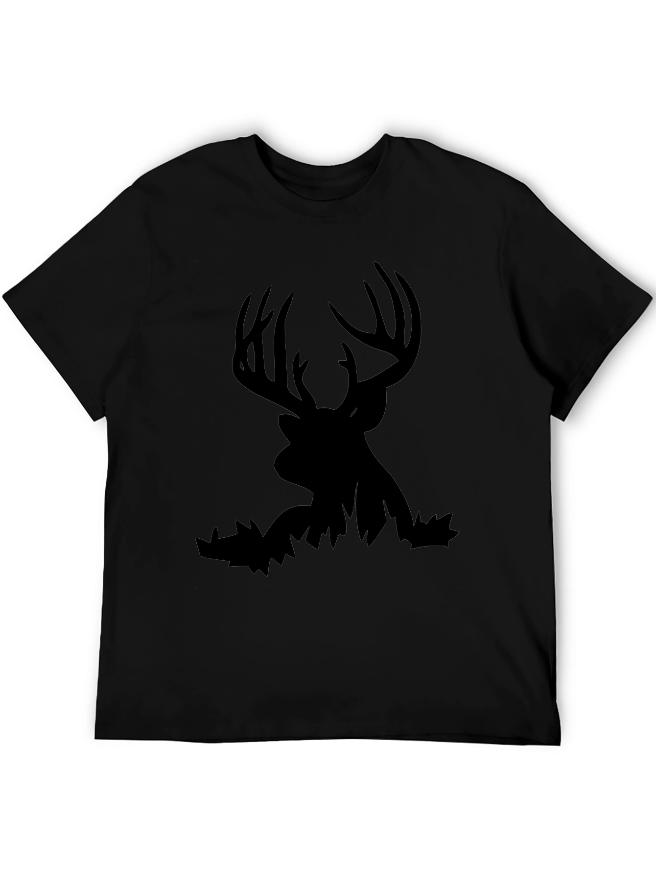 Mens Black Deer Silhouette Graphic Tee