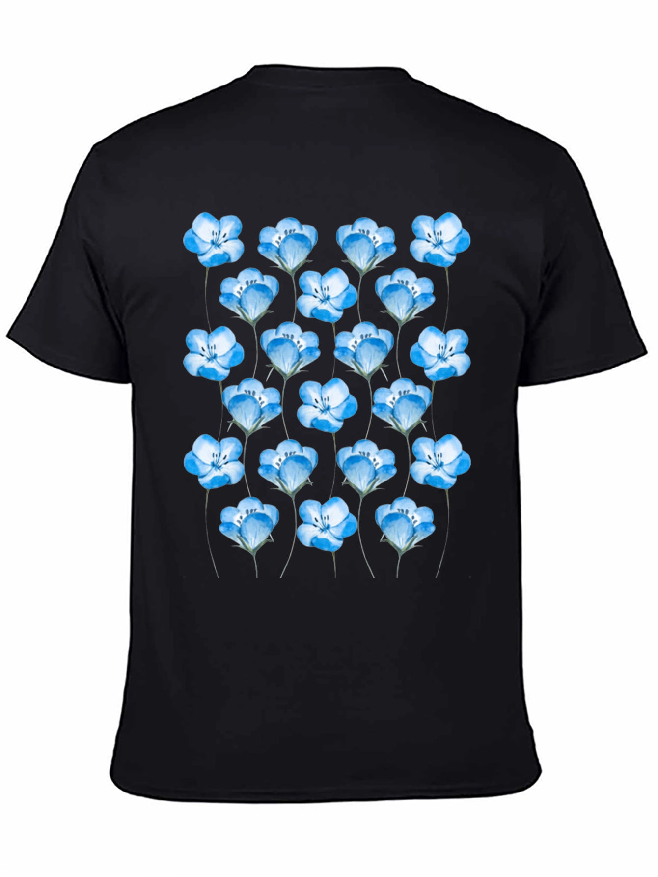 Floral Print Black T-Shirt for Men