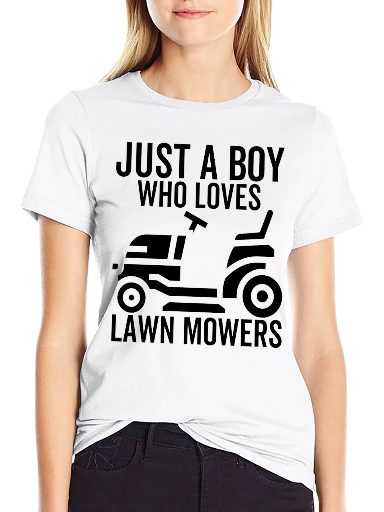 Boy Who Loves Lawn Mowers Graphic Tee
