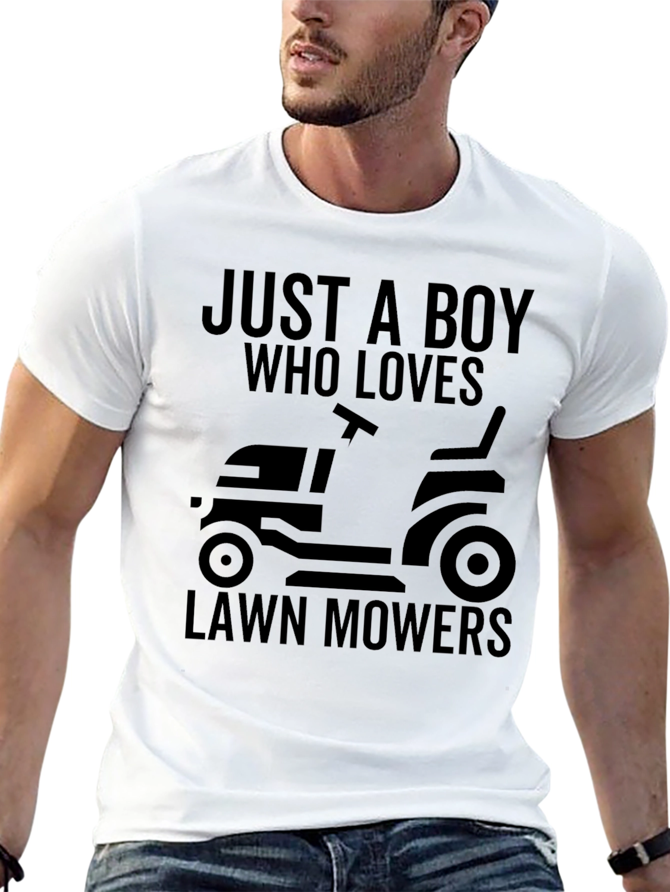Boy Who Loves Lawn Mowers Graphic Tee