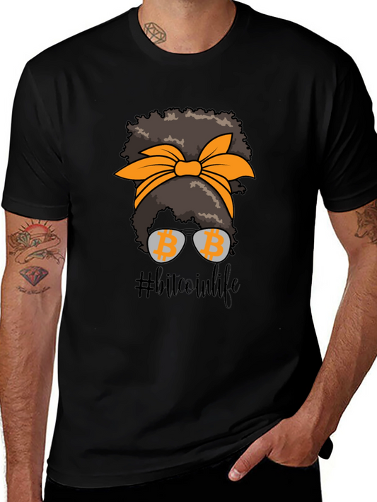 Bitcoin Life Messy Bun T-Shirt Crypto Tee