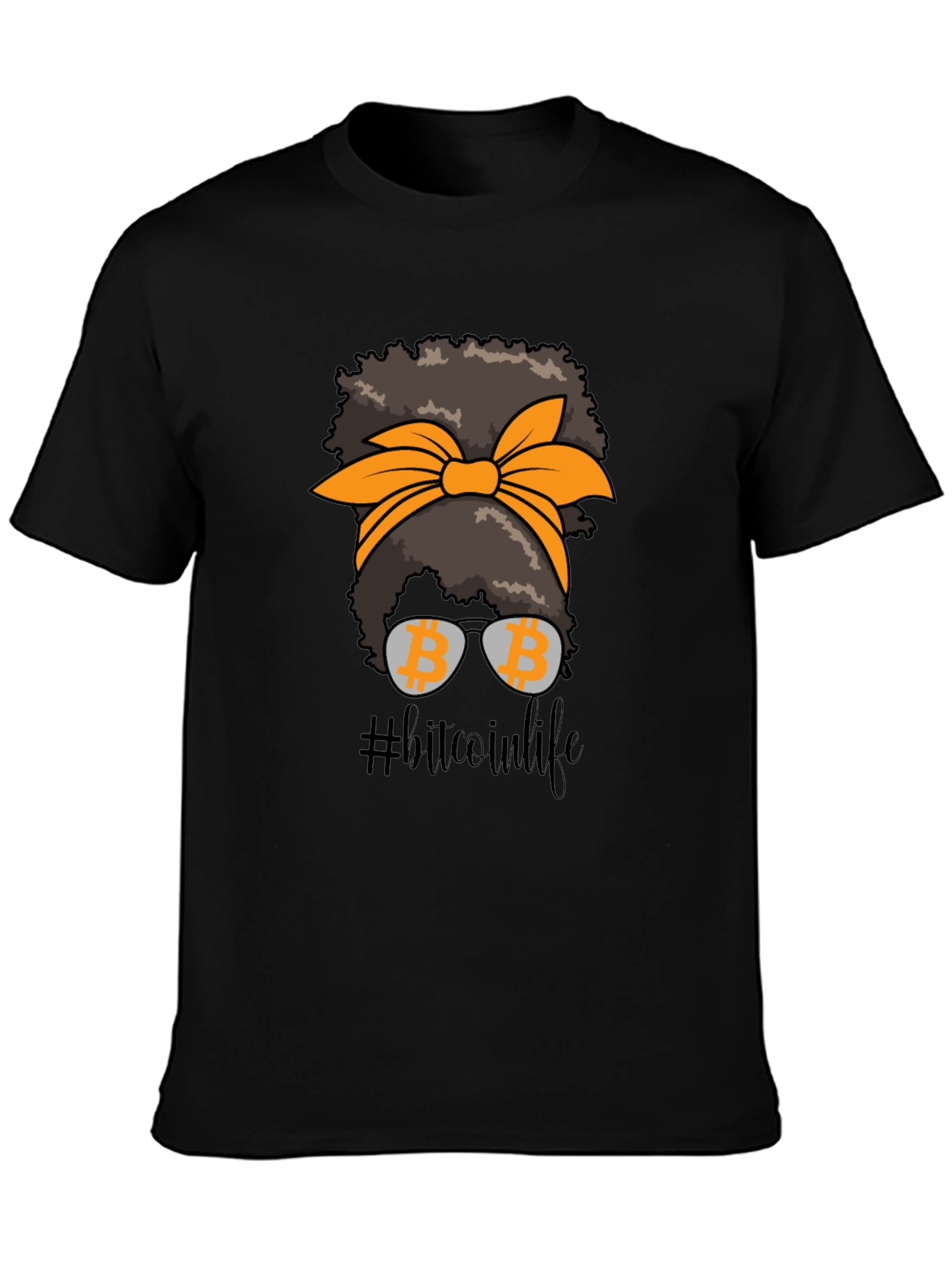 Bitcoin Life Messy Bun T-Shirt Crypto Tee