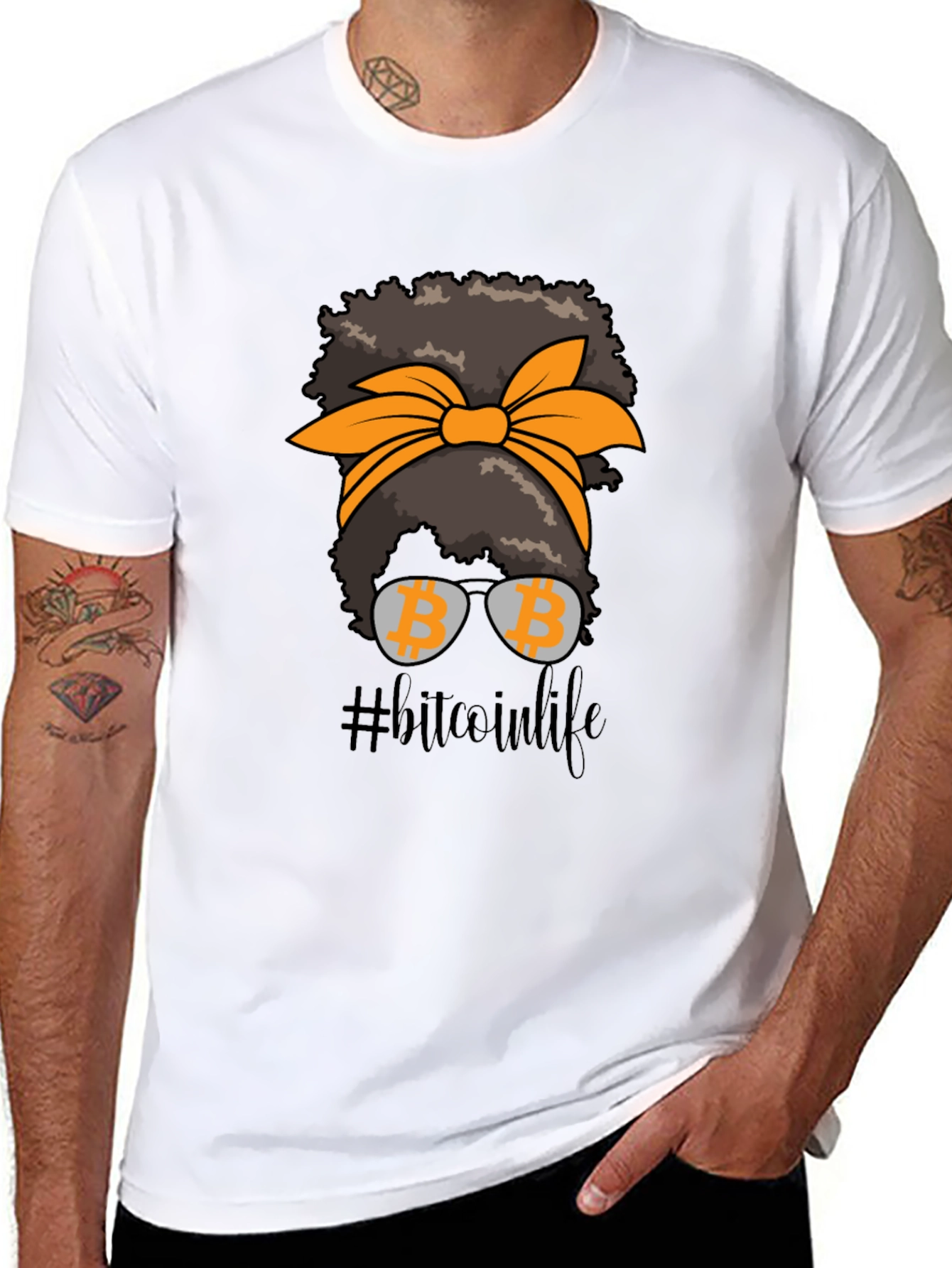 Bitcoin Life Messy Bun T-Shirt Crypto Tee