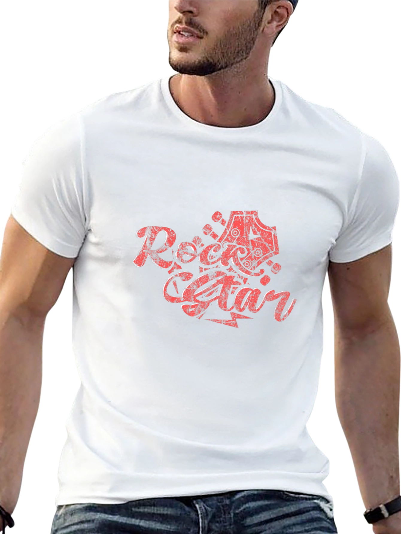 Rock Star Graphic Print T-Shirt - Black