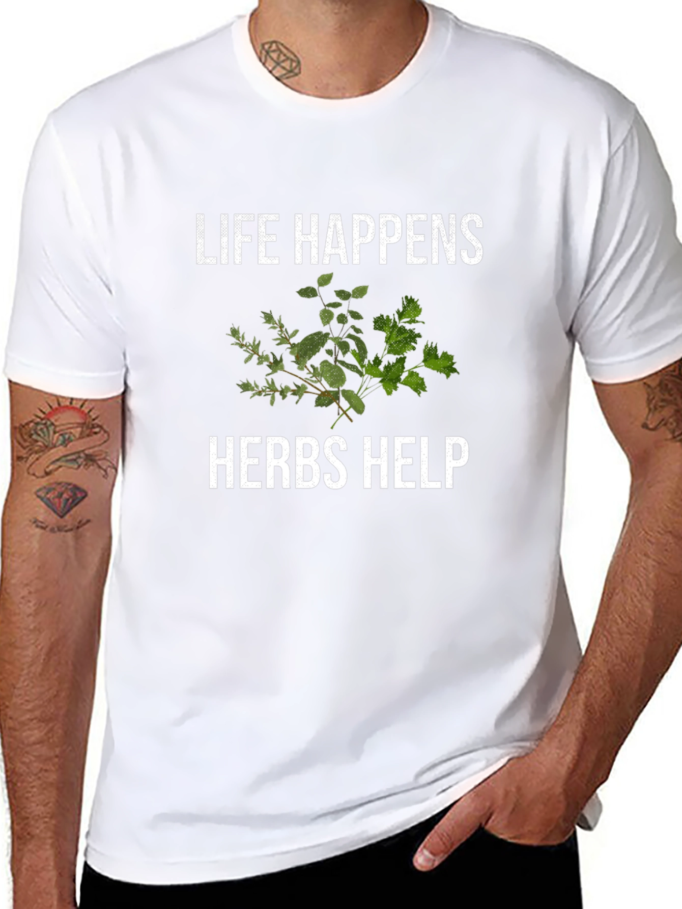 Life Happens Herbs Help Funny T-Shirt