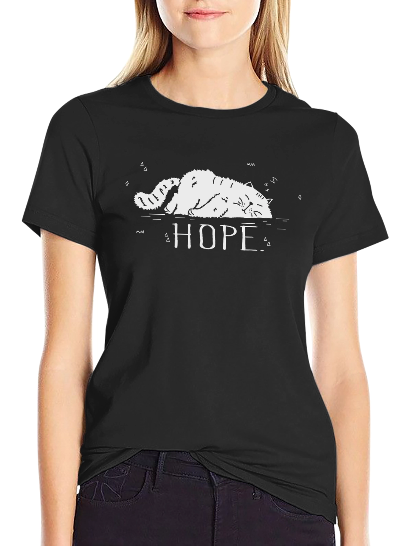 Hope Cat T-Shirt - Relaxed Graphic Tee