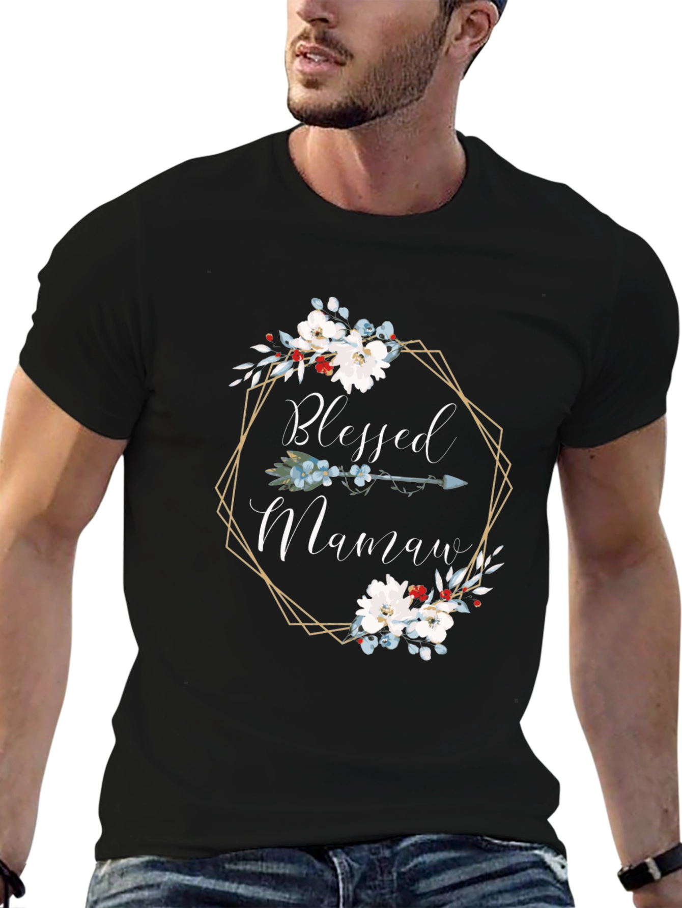 Blessed Mamaw Floral Arrow T-Shirt