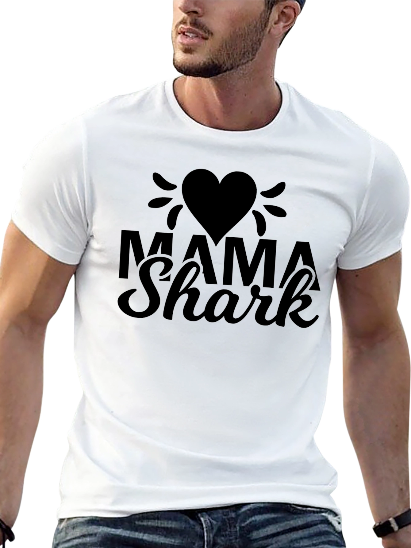 Mama Shark Black Graphic Tee