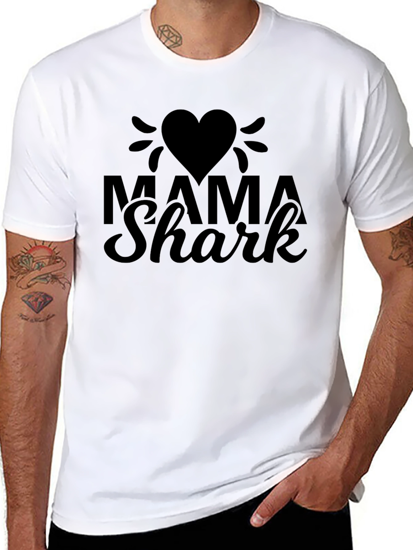 Mama Shark Black Graphic Tee