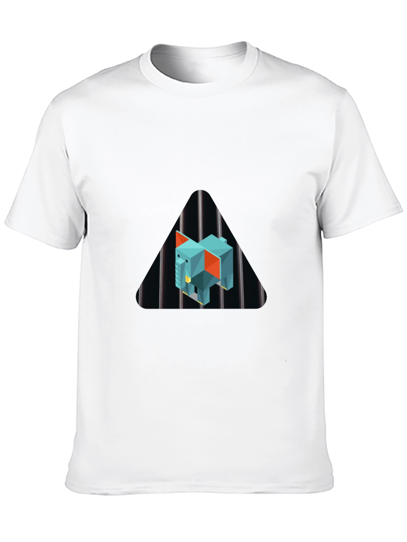 Geometric Elephant Graphic Black T-Shirt