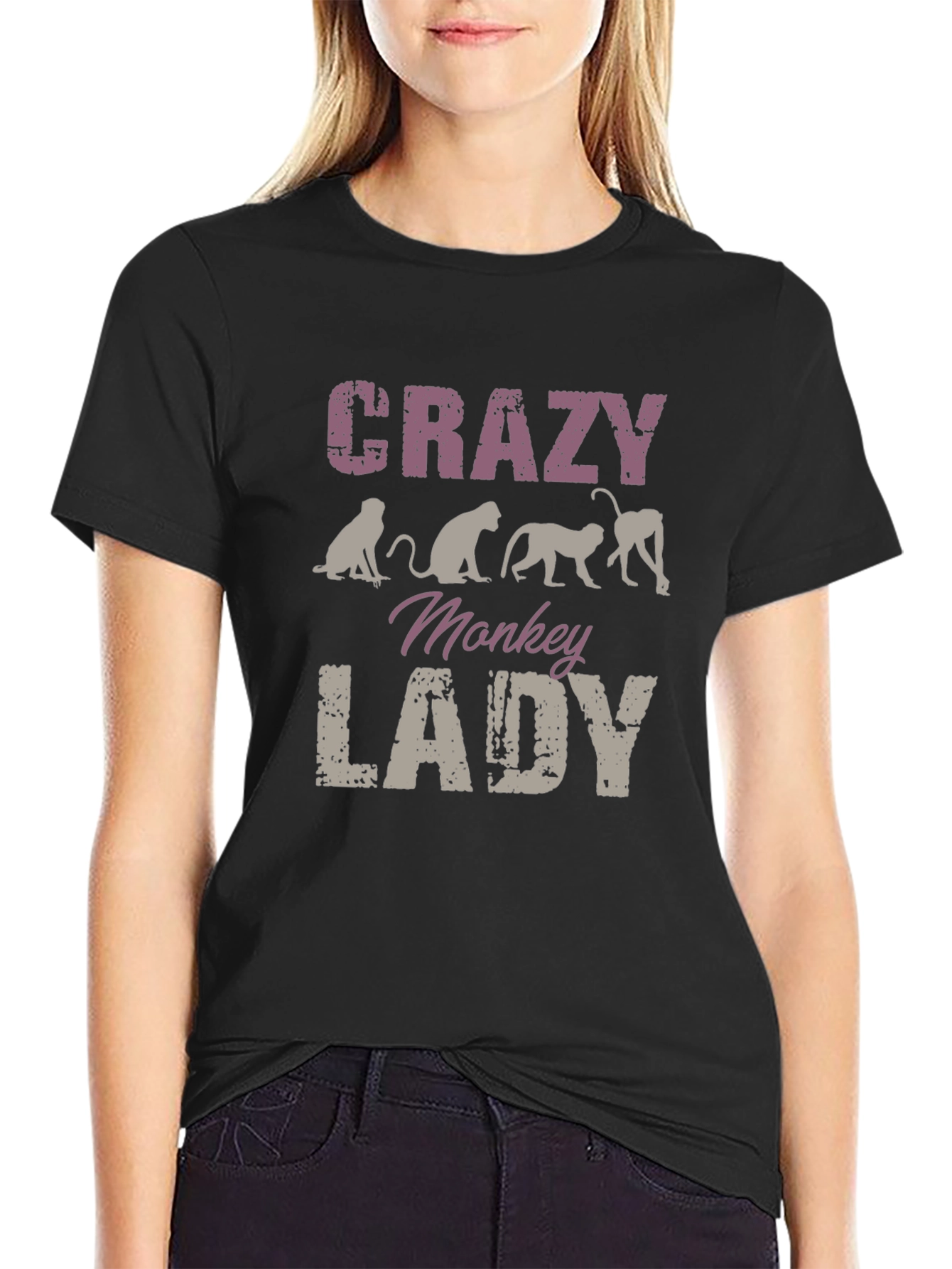 Crazy Monkey Lady Graphic Tee